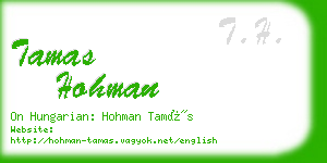 tamas hohman business card